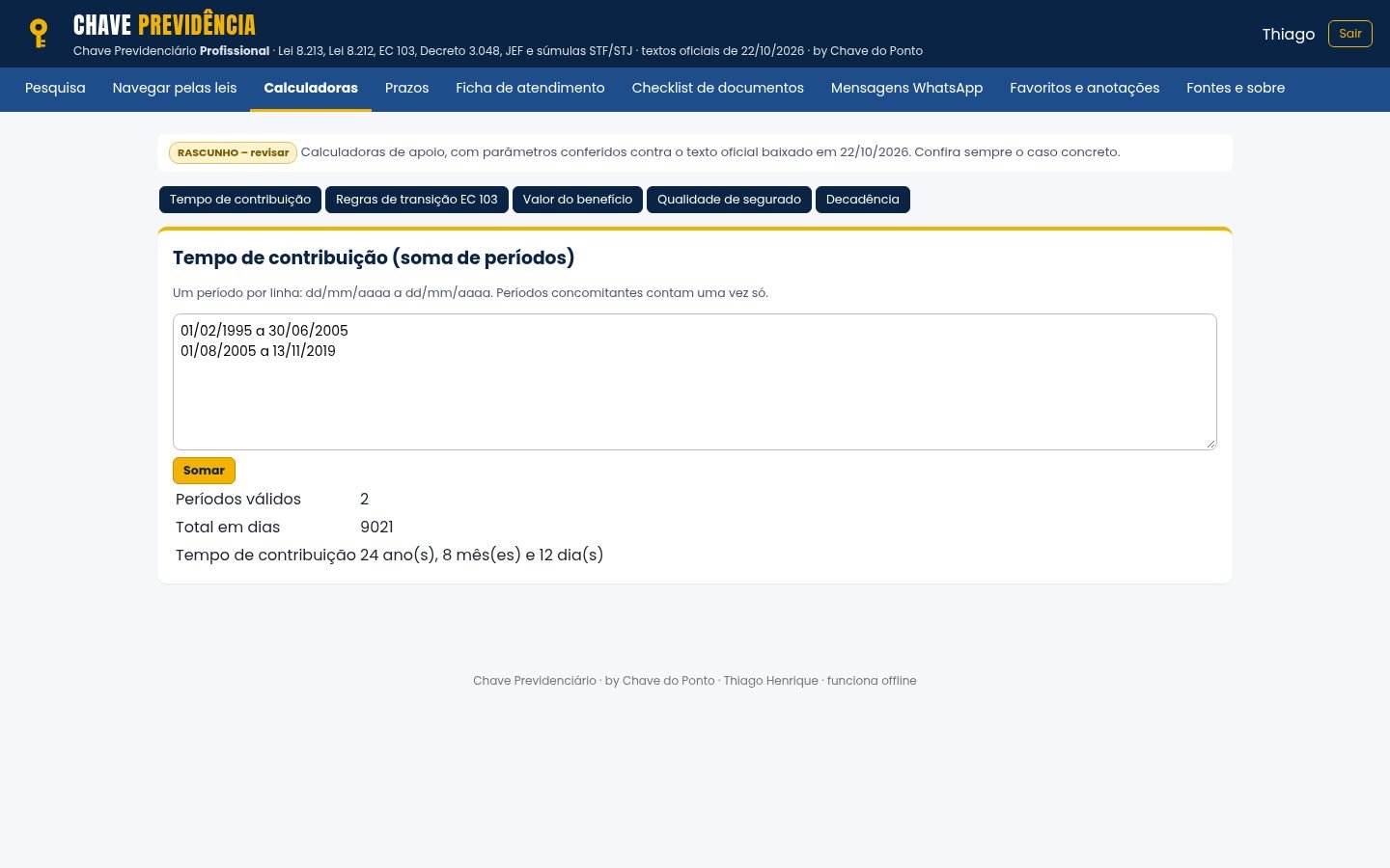 Calculadora do Chave Previdenciário