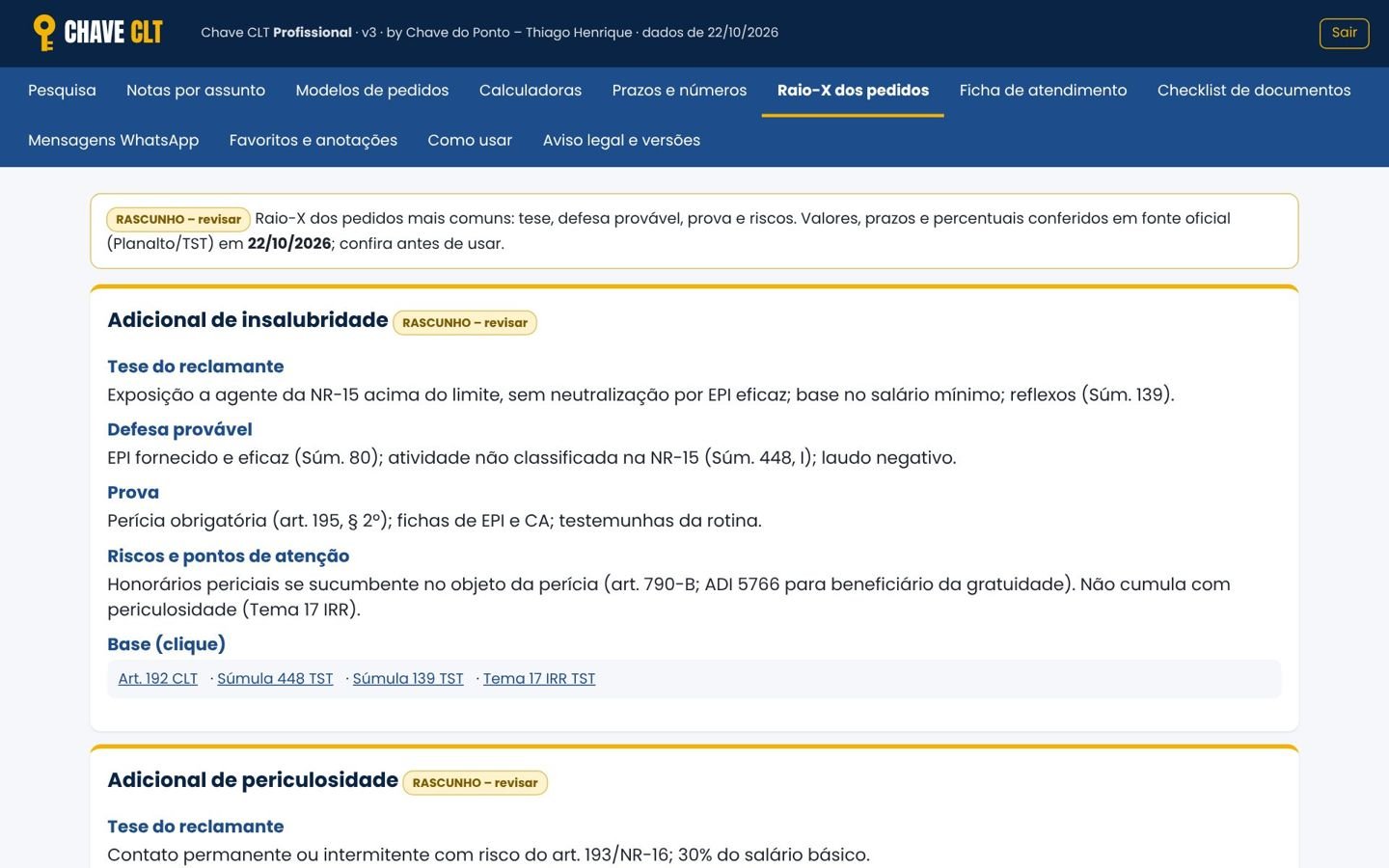 Raio-X do pedido de adicional de insalubridade